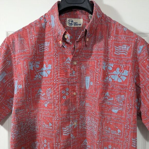 Reyn Spooner Short Sleeve Button Down Hawaiian Shirt 60th anniversary - Size L - Picture 1 of 10